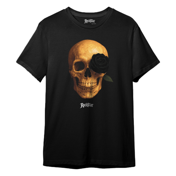 Skull and black rose