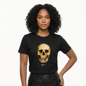 Skull a golden smile