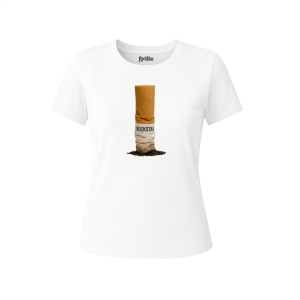 Camiseta Ajuste Mediano para Mujer Cigarrette en Blanco