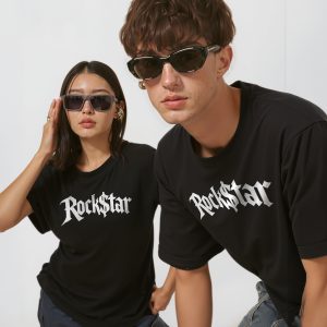 Camiseta Unisex Oversize Rock$tar Black