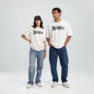 Camiseta Unisex Oversize Rock$tar White