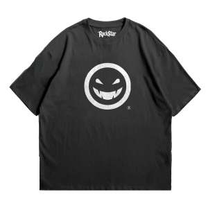 Camiseta Unisex Oversize Wicked Smiley Black - Image 2