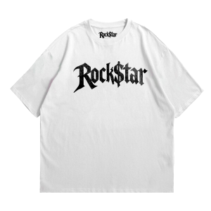 Camiseta Unisex Oversize Rock$tar White - Image 2