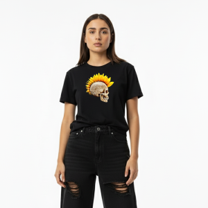 Camiseta Mujer Sunflower Skeleton Black