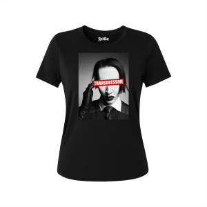 Camiseta Ajuste Mediano Transgressive para Mujer en Negro