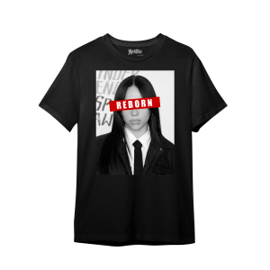 Camiseta Ajuste Mediano Reborn para Hombre en Negro