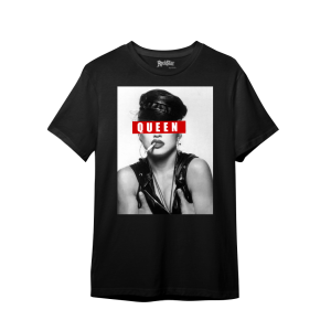 Camiseta Ajuste Mediano Queen para Hombre en Negro