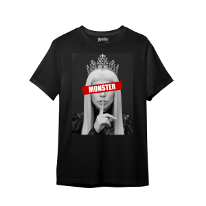 Camiseta Ajuste Mediano Monster para Hombre en Negro