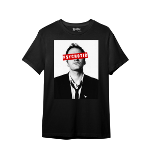 Camiseta Ajuste Mediano Psychotic para Hombre en Negro