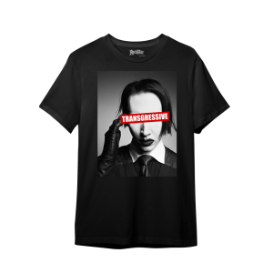 Camiseta Ajuste Mediano Transgressive para Hombre en Negro